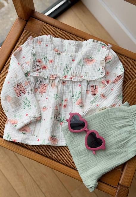 Blouse bébé en gaze de coton arya Ecru 6 - vertbaudet enfant 