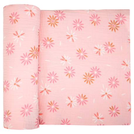 Maxi lange en gaze de coton lla Rosella imprimé floral, rose 1 - vertbaudet enfant 