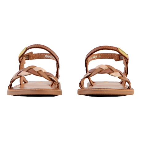Sandales en cuir  à brides Nude+Tan multi 9 - vertbaudet enfant 