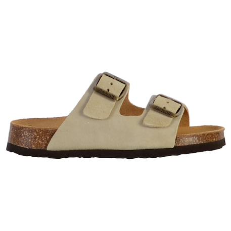 Mules en cuir  à brides Beige+Marron 1 - vertbaudet enfant 