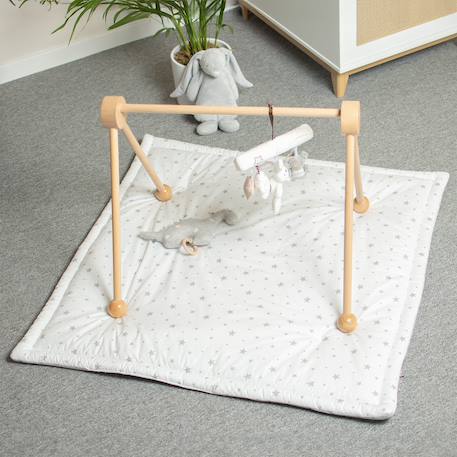 Tapis de parc tapis d'éveil réversible stella Stella, imprimé étoiles blanc, gris 3 - vertbaudet enfant 