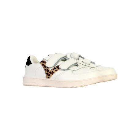 Baskets basses  à scratch Leopard+Petalo+Rose 3 - vertbaudet enfant 