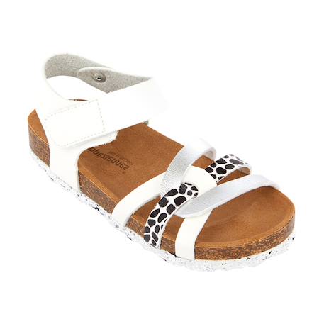 Sandales en cuir  à scratch Blanc multi 1 - vertbaudet enfant 