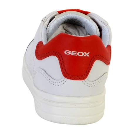 Baskets basses à lacets velours Blanc rouge 3 - vertbaudet enfant 