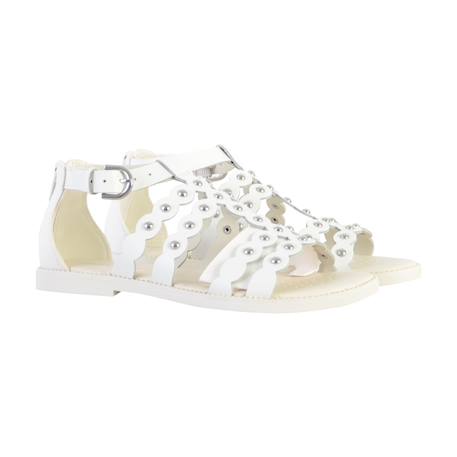 Sandales en cuir à brides Blanc 3 - vertbaudet enfant 