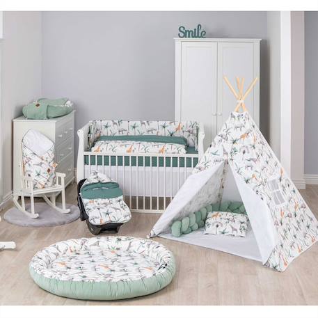 Couverture d'emmaillotage safari Safari, vert, gris, blanc 5 - vertbaudet enfant 