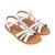 Sandales en cuir  à brides Blanc argent 3 - vertbaudet enfant 