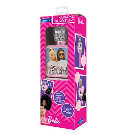 Micro karaoké sans fil barbie avec enceinte bluetooth MULTICOLORE 3 - vertbaudet enfant 
