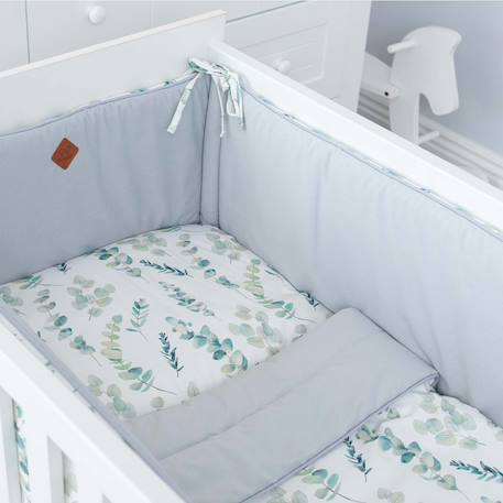 Couverture plaid réversible eucalyptus Eucalyptus, vert, gris 3 - vertbaudet enfant 