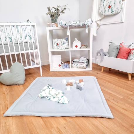 Bavoir bandana en coton eucalyptus Eucalyptus, vert, gris 3 - vertbaudet enfant 