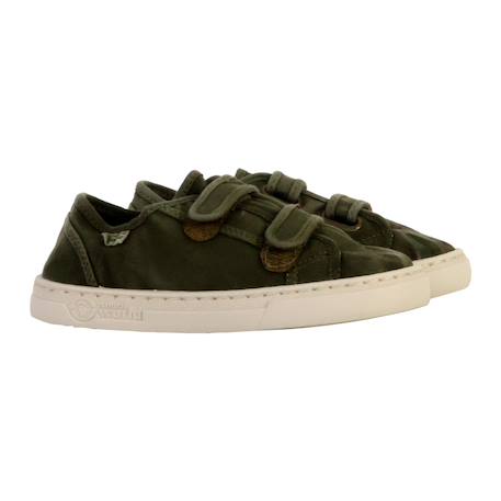 Tennis enfant à scratch Kaki enz+Rose 3 - vertbaudet enfant 