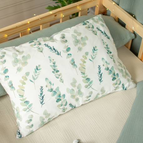 Taie d'oreiller en coton réversible eucalyptus Eucalyptus, vert, gris 4 - vertbaudet enfant 