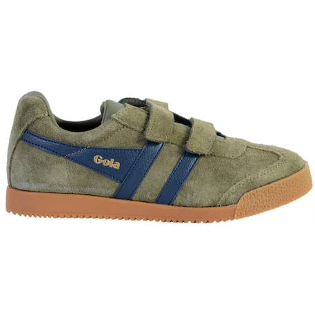 Baskets basses  à scratch  velours Kaki marine+Navy sun red+Navy white 1 - vertbaudet enfant 