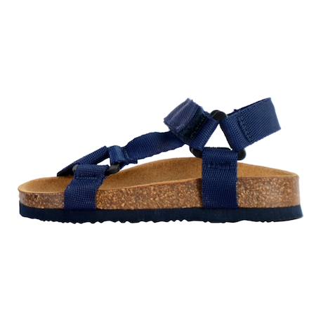 Sandales en cuir  à scratch Bleu marine 2 - vertbaudet enfant 