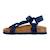 Sandales en cuir  à scratch Bleu marine 2 - vertbaudet enfant 