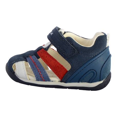 Sandales en cuir velours à scratch Marine rouge 2 - vertbaudet enfant 