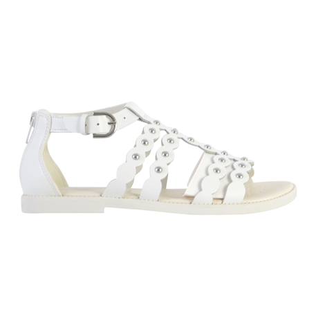 Sandales en cuir à brides Blanc 1 - vertbaudet enfant 
