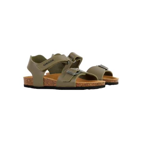 Sandales en cuir  à scratch Gris foncé+Kaki+Marine+Marine rouge+Navy orange sombre 9 - vertbaudet enfant 