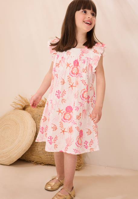 Robe en gaze de coton bahamas Ecru 1 - vertbaudet enfant 