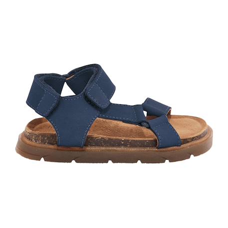 Sandales en cuir  à scratch Bleu 1 - vertbaudet enfant 
