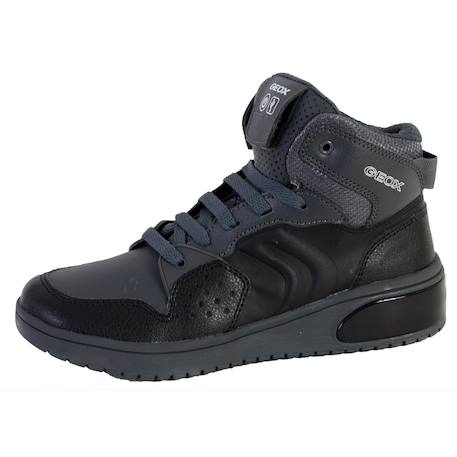 Baskets montantes  à lacets Noir gris foncé 2 - vertbaudet enfant 