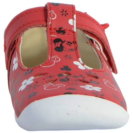 Ballerines en cuir  à scratch Rouge 4 - vertbaudet enfant 