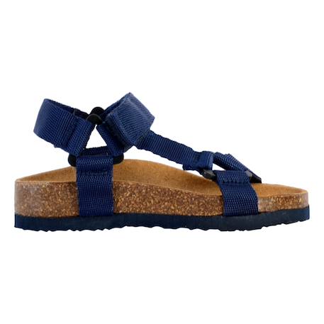 Sandales en cuir  à scratch Bleu marine 1 - vertbaudet enfant 