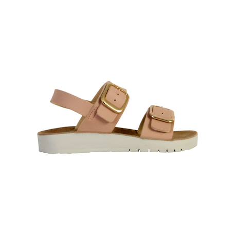 Sandales en cuir à brides Biscuit+Rose 7 - vertbaudet enfant 