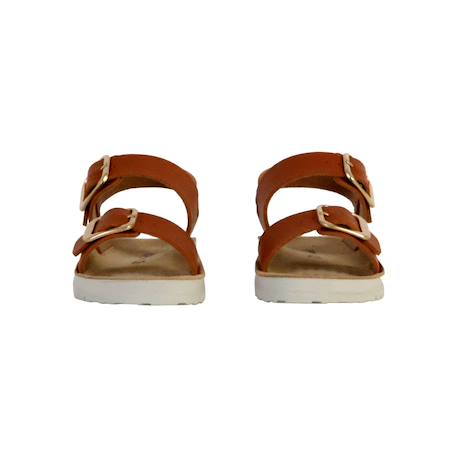 Sandales en cuir à brides Biscuit+Rose 5 - vertbaudet enfant 