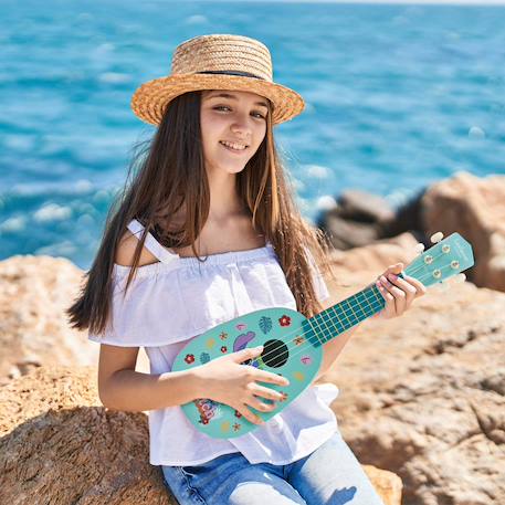 Ukulele Stitch en bois, 4 cordes en nylon, Guide Inclus, 53 cm Bleu 6 - vertbaudet enfant 