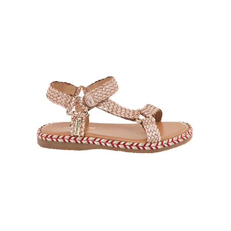 Sandales en cuir  à scratch Or rose 1 - vertbaudet enfant 