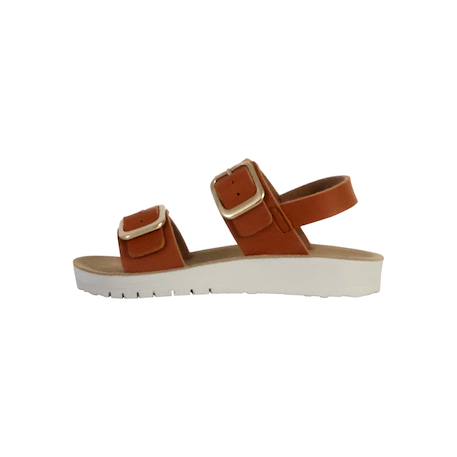 Sandales en cuir à brides Biscuit+Rose 2 - vertbaudet enfant 