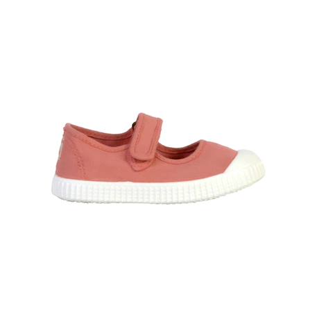 Ballerines enfant confortables à bout rond avec fermeture scratch et semelle plate Nude 1 - vertbaudet enfant 