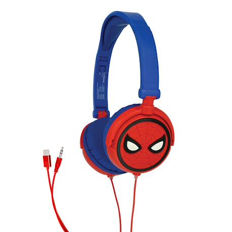Casque stéréo filaire pliable avec limitation de volume d'écoute spiderman MULTICOLORE 1 - vertbaudet enfant 