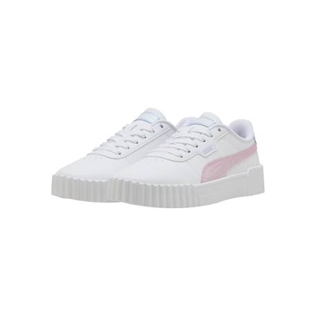 Baskets basses à lacets Blanc rose mauve+Noir lavender alert 3 - vertbaudet enfant 