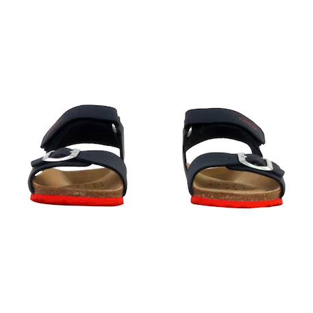 Sandales en cuir  à scratch Gris foncé+Kaki+Marine+Marine rouge+Navy orange sombre 22 - vertbaudet enfant 