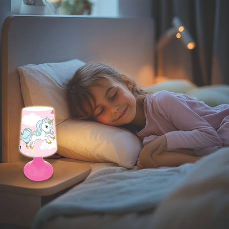 Mini lampe de chevet veilleuse sans fil licorne Rose 5 - vertbaudet enfant 