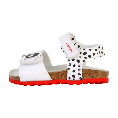 Sandales en cuir  à scratch Blanc   noir+Blanc fushia 2 - vertbaudet enfant 