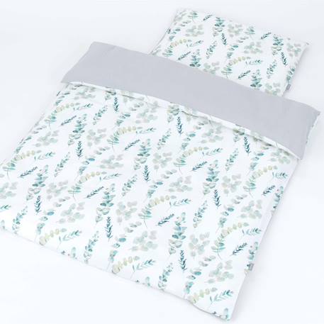 Housse de couette réversible eucalyptus Eucalyptus, vert, gris 4 - vertbaudet enfant 