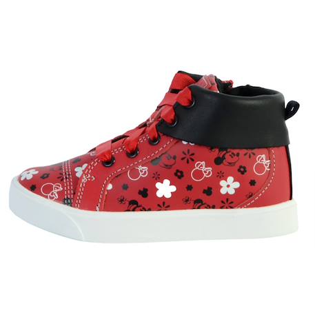 Baskets montantes  à lacets  velours T rouge 2 - vertbaudet enfant 