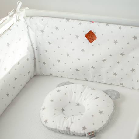 Tour de lit universel et réversible stella Stella, imprimé étoiles blanc, gris 2 - vertbaudet enfant 