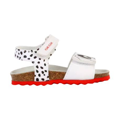 Sandales en cuir  à scratch Blanc   noir+Blanc fushia 1 - vertbaudet enfant 