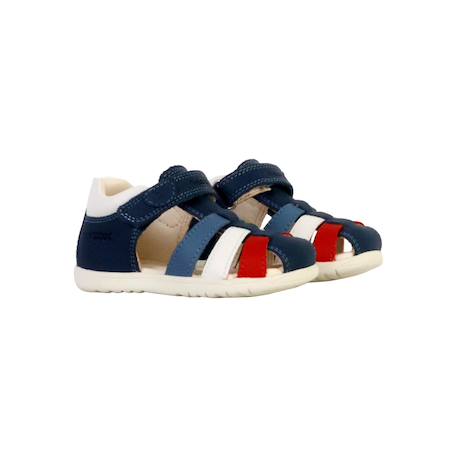 Sandales en cuir  à scratch Avio blanc+Caramel 3 - vertbaudet enfant 