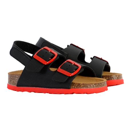 Mules en cuir  à brides Bleu marine+Noir rouge 8 - vertbaudet enfant 
