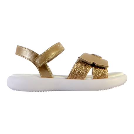 Sandales  à scratch Blanc argent+Noir+Platinium 10 - vertbaudet enfant 