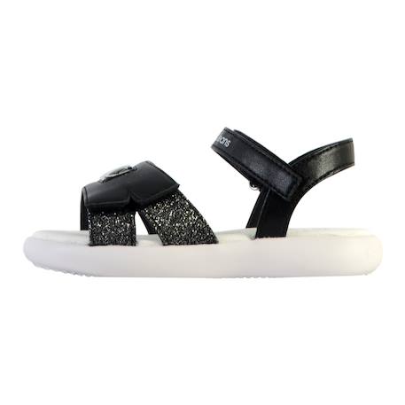 Sandales  à scratch Blanc argent+Noir+Platinium 7 - vertbaudet enfant 