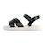 Sandales  à scratch Blanc argent+Noir+Platinium 7 - vertbaudet enfant 