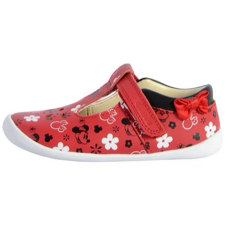 Ballerines en cuir  à scratch Rouge 2 - vertbaudet enfant 