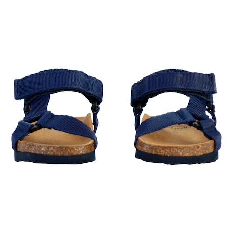 Sandales en cuir  à scratch Bleu marine 5 - vertbaudet enfant 