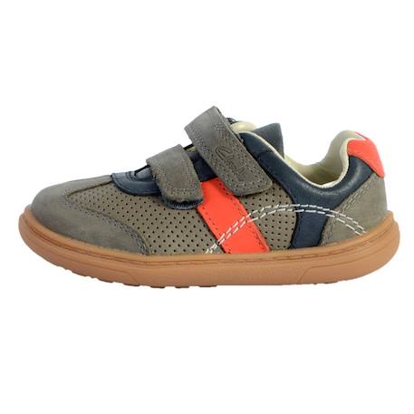 Baskets basses à scratch Grey leather 2 - vertbaudet enfant 